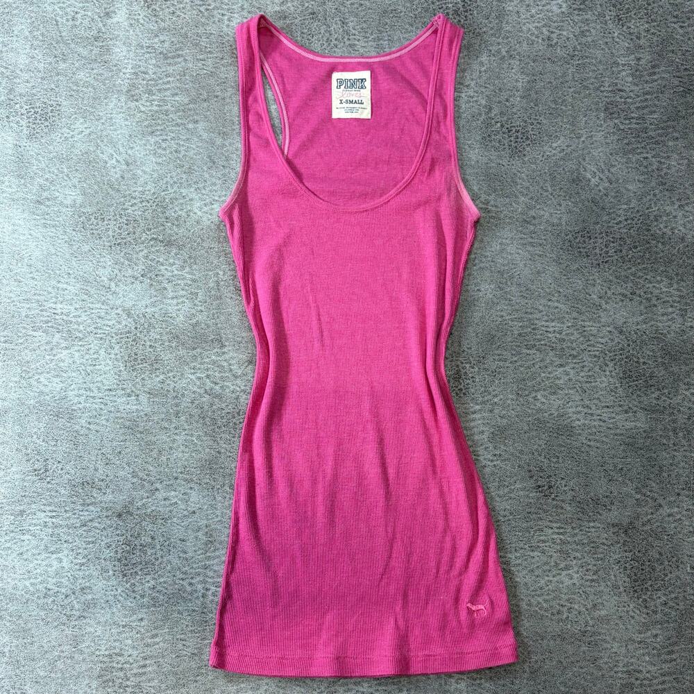 Victorias Secret Hot Pink Ribbed Tank Top